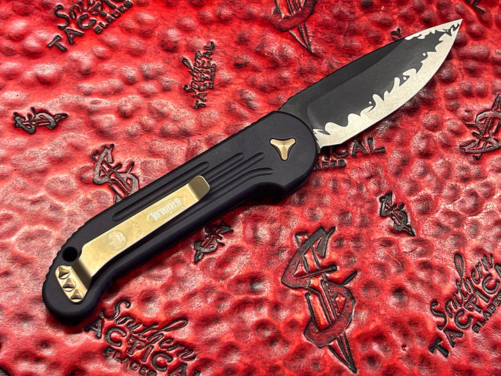 Microtech LUDT Single Edge KITANA Standard Bronze Accents Automatic OTS Knife serial #002
