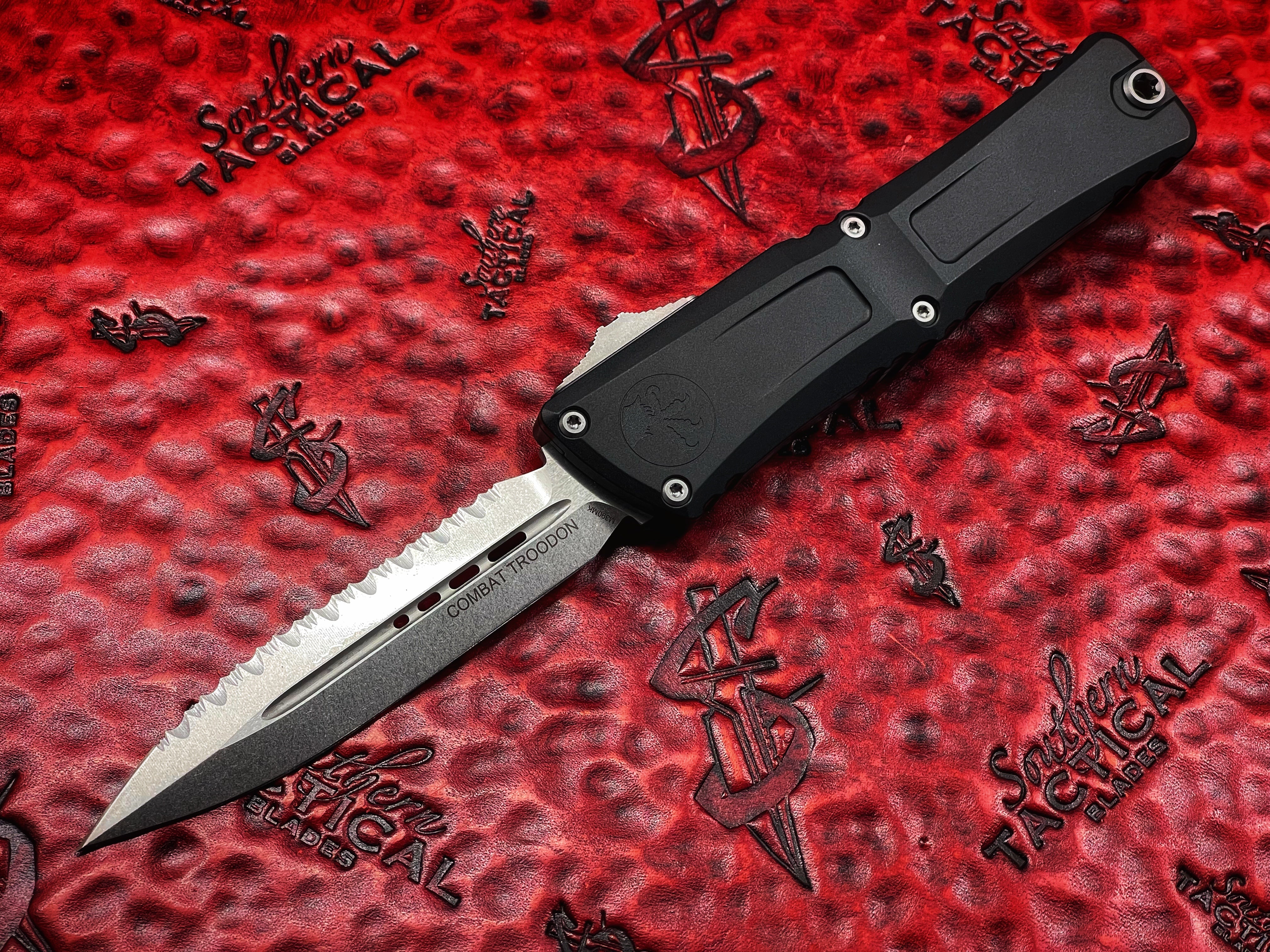 Microtech Combat Troodon III Double Edge Stonewash Full Serrated