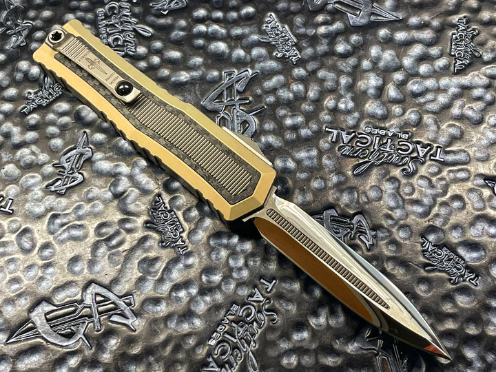 MARFIONE Custom Atreus Prototype 1 of 3, Double Edge Mirror polished, Sand Anodized Aluminum Chassis, Carbon Fiber and Titanium Accents, Double Action OTF
