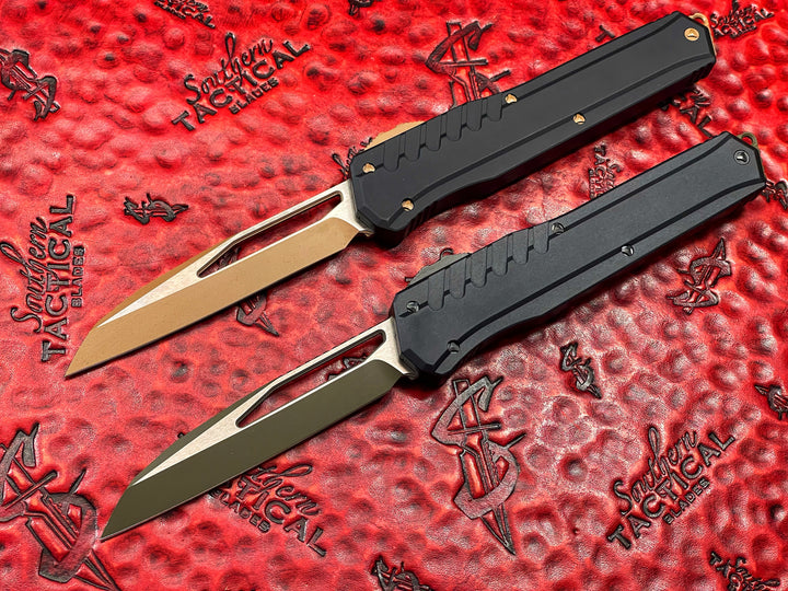 Microtech Cypher MK7 Whancliffe Limited Edition OD Green Blade w/ Black Hardware and Limited Edition Tan w/ Tan Hardware Set SERIAL # 003 “HOUSE COLLECTION”