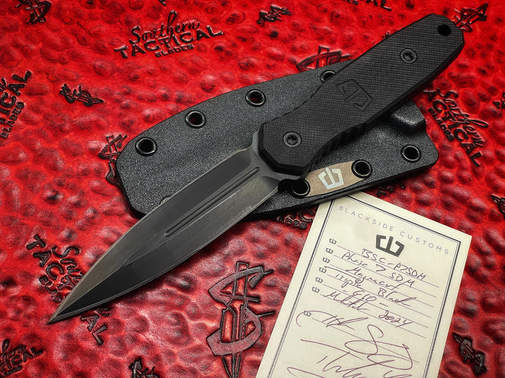 Blackside Customs P7 SDM D/E Dagger Fixed Blade - Black Cerakote