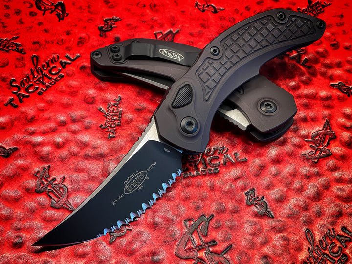 Microtech Brachial Auto Folder Tactical Full Serrated - Bastinelli Knives Collab