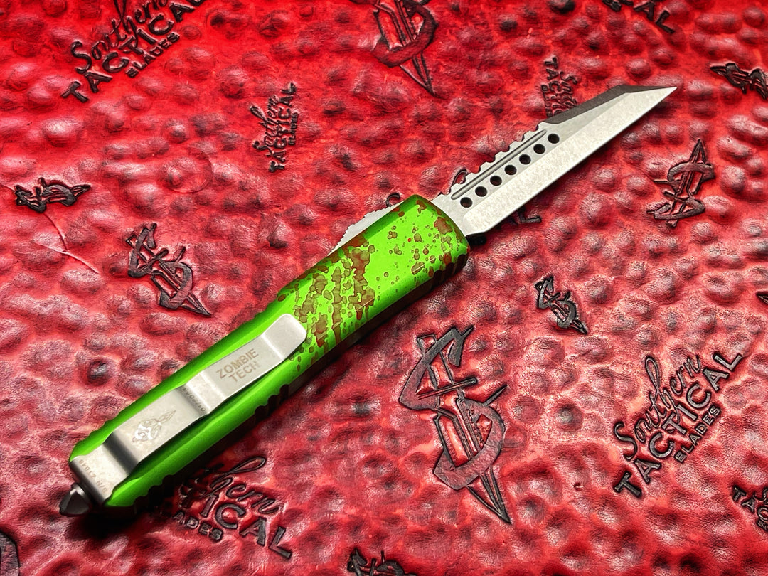 Microtech Ultratech Warhound Zombie Tech Signature Series, Double Action OTF Knife.
