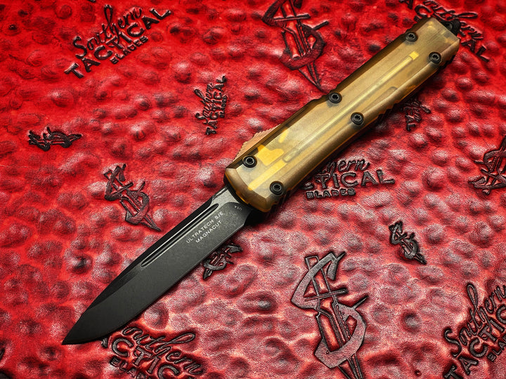 Microtech Ultratech Single Edge DLC Standard DLC Accents Ultem Top and Accents