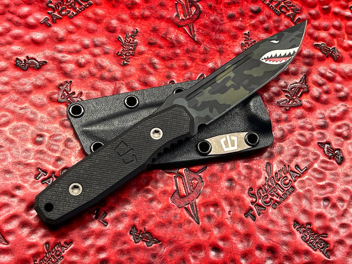 Blackside Customs Plan B. Single Edge Fixed Blade Flying Tiger Cerakote