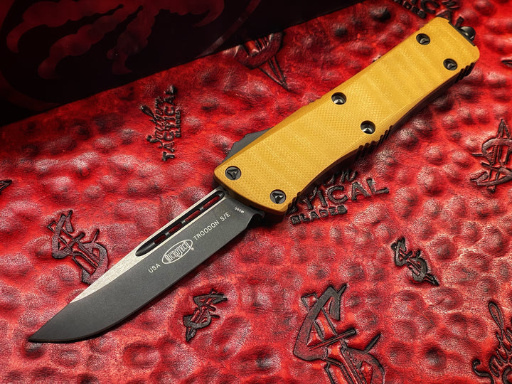Microtech Troodon S/E Tan G10 Standard Serial #002 OTF Knife
