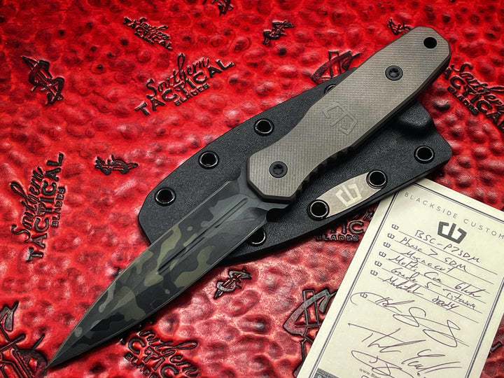 Blackside Customs P7 SDM D/E Dagger Fixed Blade Multicam Cerakote