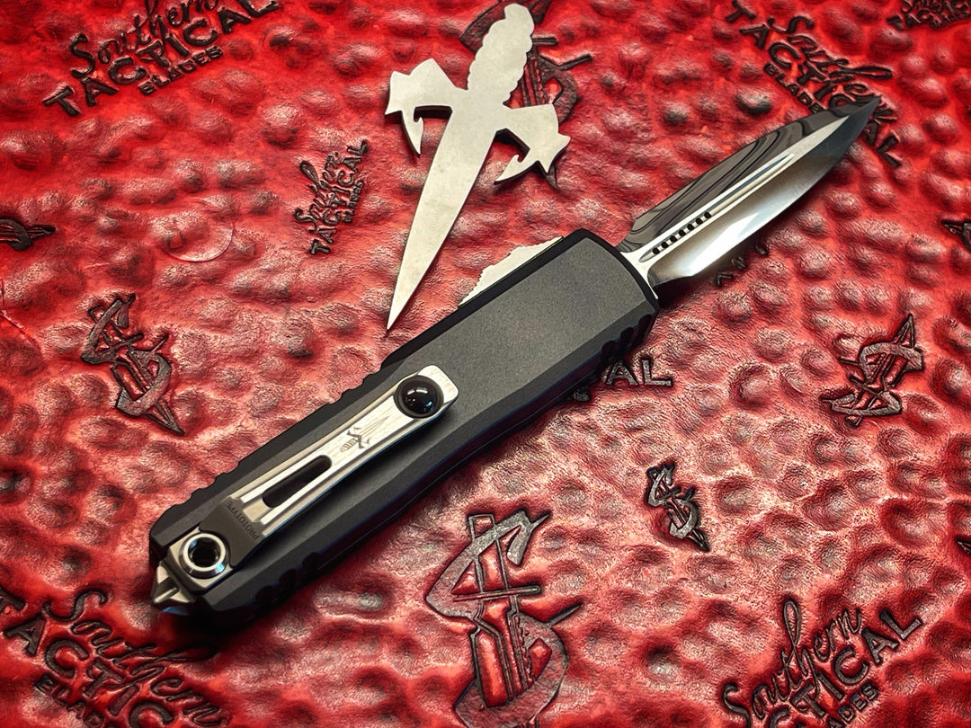 MARFIONE UTX-85 Gen III Prototype, Double Edge Diamond Wash, Hard Cut Stainless Hardware, Double Action OTF Knife