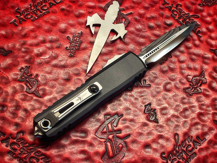 MARFIONE UTX-85 Gen III Prototype, Double Edge Diamond Wash, Hard Cut Stainless Hardware, Double Action OTF Knife