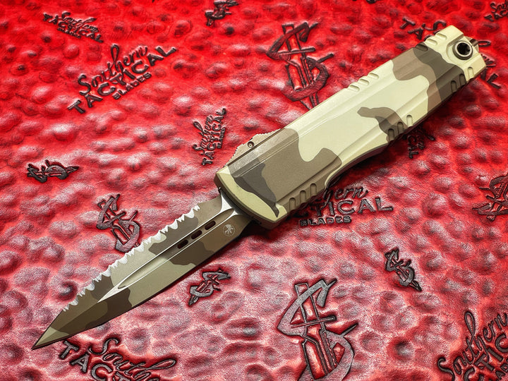 Microtech Luminary ZBP D/E – Desert Camo | Full Serrated | Signature Series (Pre-Owned)