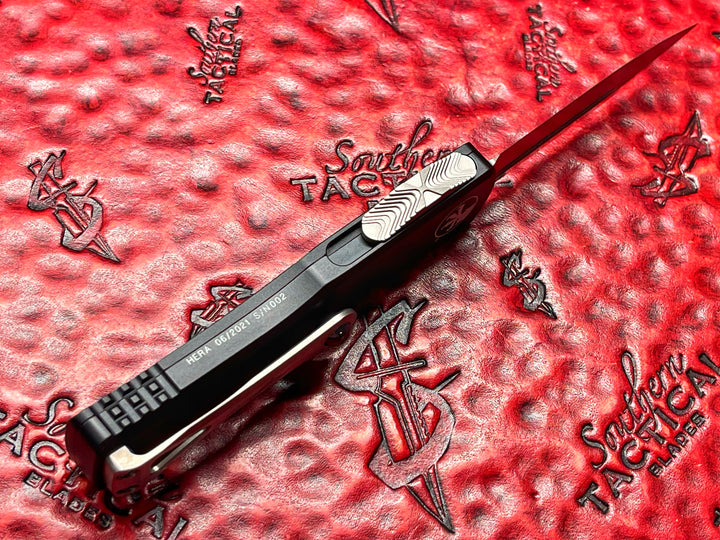 Microtech Hera Double Edge Stonewash Standard Vapor Blast Hardware, pre-production, serial #002 Ultra Rare Double Logo.