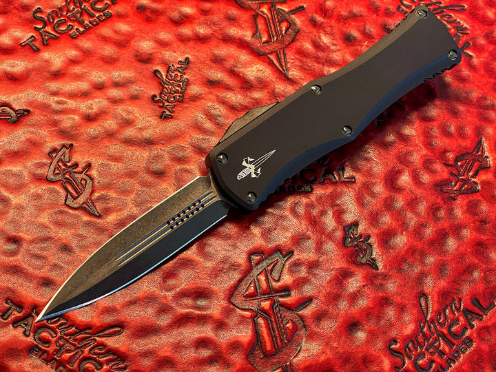 Marfione Custom Hera, Double Edge Stonewash DLC, DLC Titanium Accents, Double Action OTF Knife