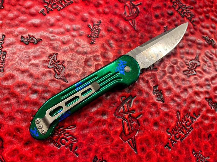 Microtech Splash LUDT Damascus Folding Knife OTS Automatic “Vintage”