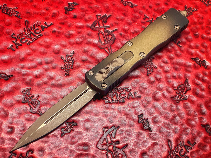 Microtech Dirac Delta, Double Edge, Antique Bronze Cerakote Standard Signature Series, Double Action OTF Knife