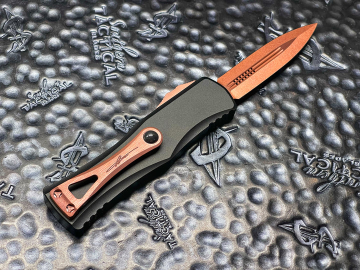 Microtech Hera Double Edge Rose Gold PVD Standard Signature Series, Serial # 006