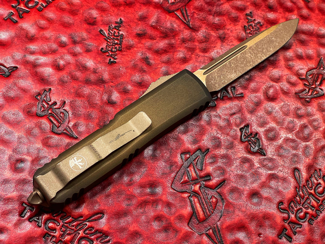 Microtech UTX85 S/E Antique Bronzed Cerakote, Apocalyptic Bronze Standard Signature Series