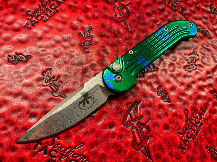 Microtech Splash LUDT Damascus Folding Knife OTS Automatic “Vintage”