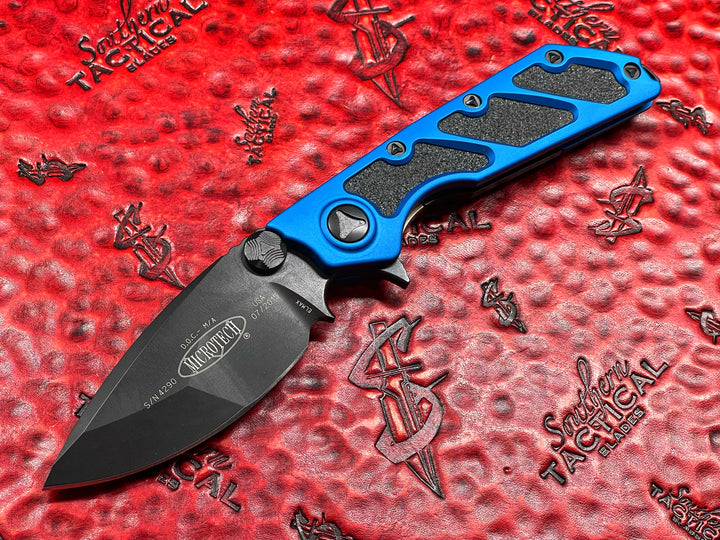Microtech / Strider Knives DOC Manual Flipper Standard Blue Folding Knife