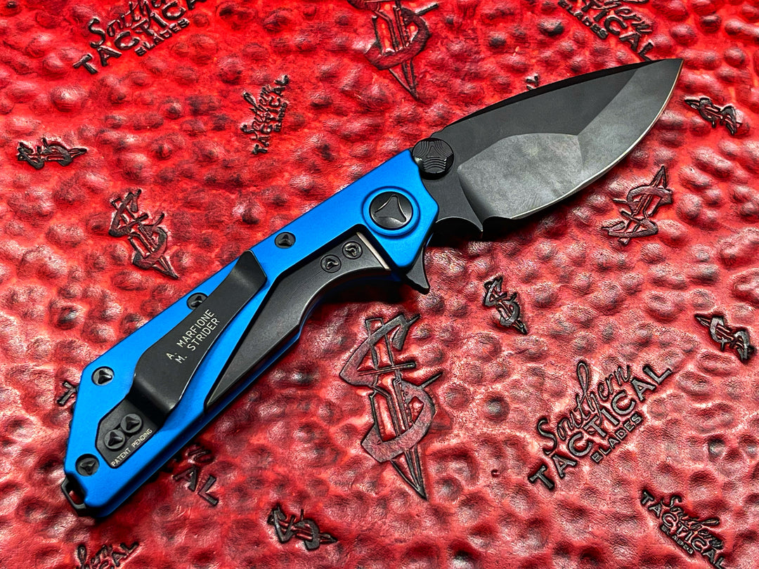 Microtech / Strider Knives DOC Manual Flipper Standard Blue Folding Knife