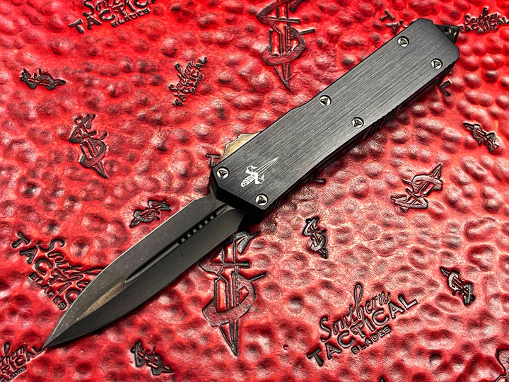 Marfione Custom knives Scarab II Double Edge Apocalyptic DLC, Hefted Aluminum w/ DLC Ringed Titanium Ringed Accents (Pre-Owned)