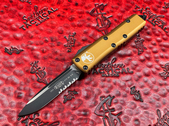 Microtech UTX85 Single Edge Part Serrated Tan