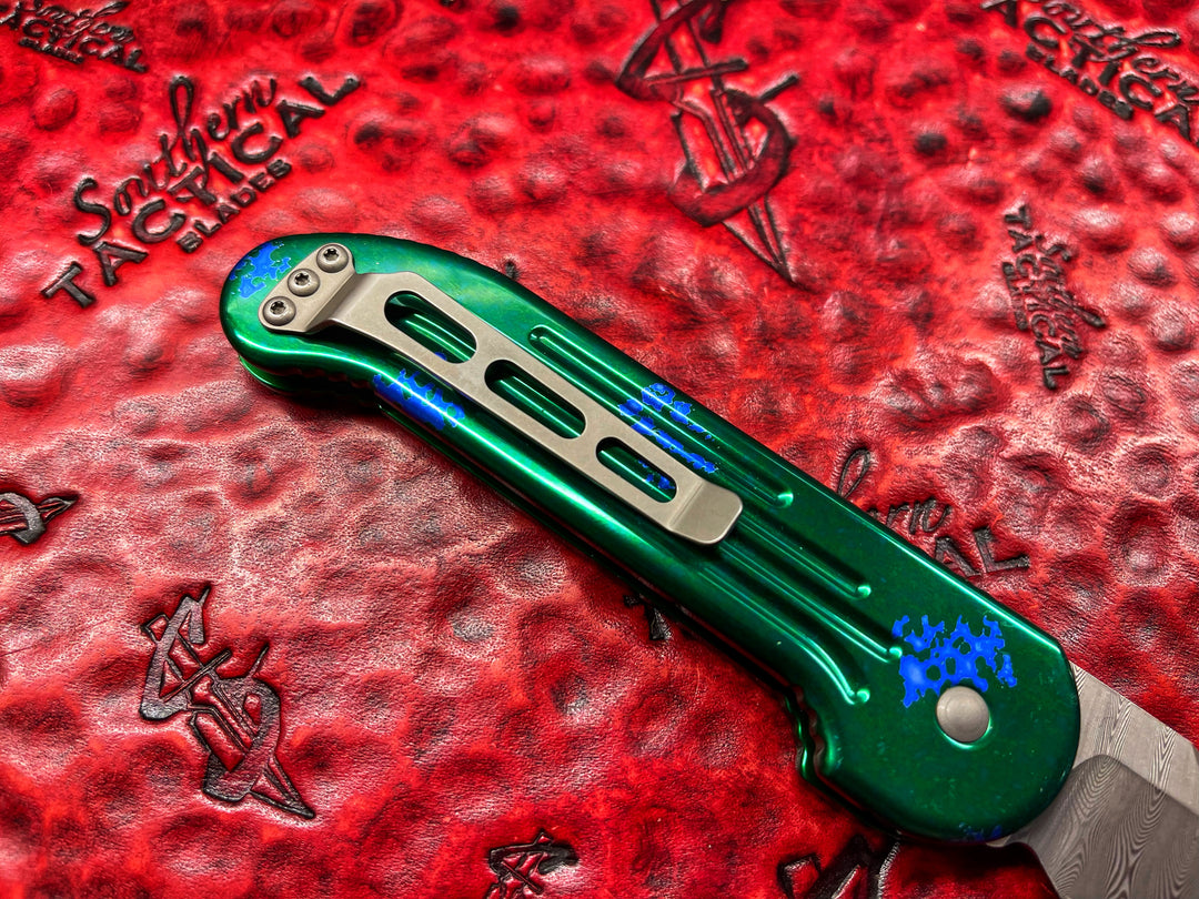 Microtech Splash LUDT Damascus Folding Knife OTS Automatic “Vintage”