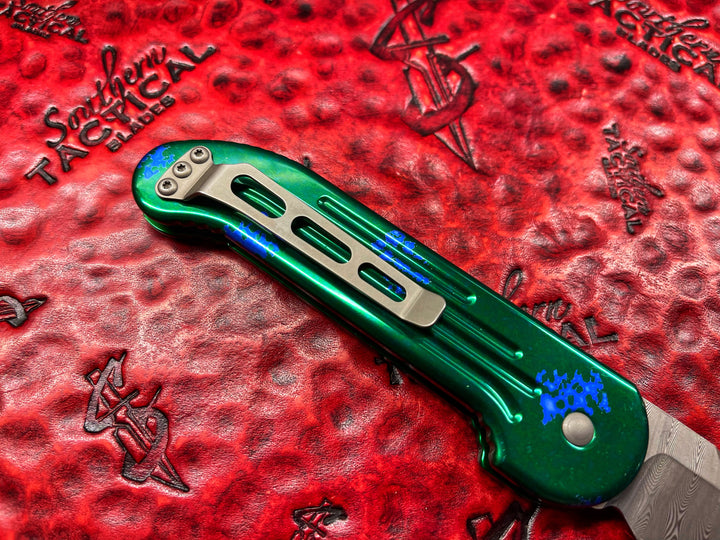 Microtech Splash LUDT Damascus Folding Knife OTS Automatic “Vintage”