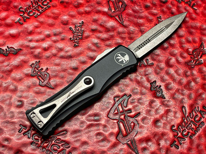 Microtech Hera Double Edge Stonewash Standard Vapor Blast Hardware, pre-production, serial #002 Ultra Rare Double Logo.