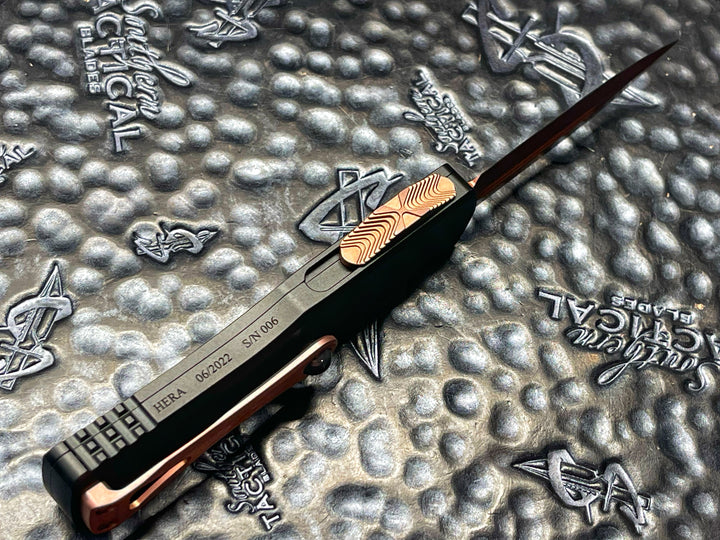 Microtech Hera Double Edge Rose Gold PVD Standard Signature Series, Serial # 006