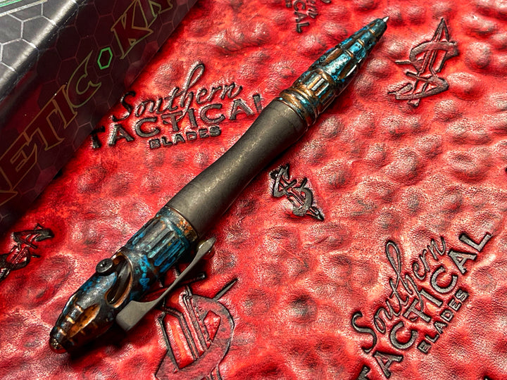 Heretic Knives THOTH Modular Chemtina Copper, DLC Titanium Bolt-Action Pen