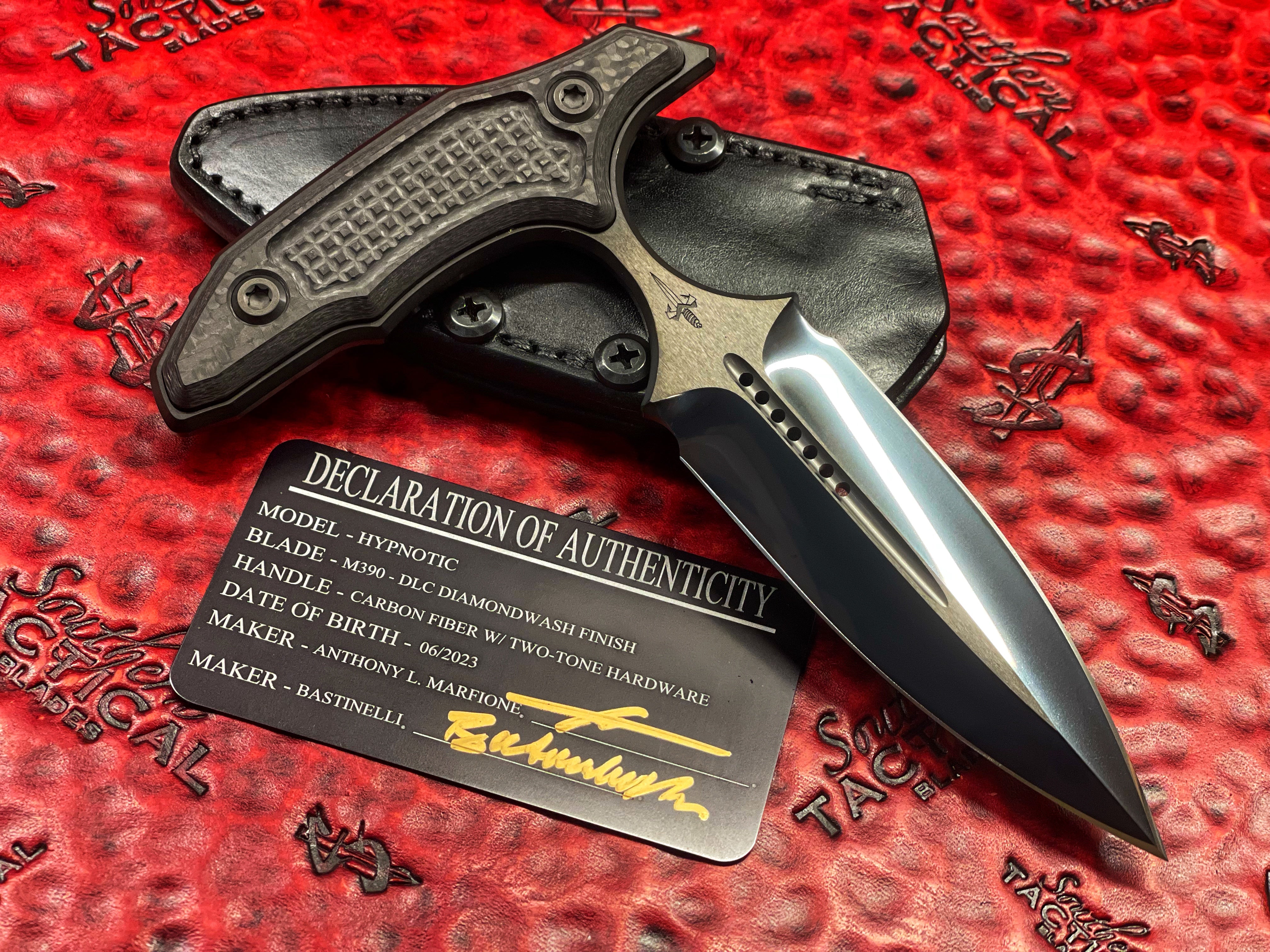 MARFIONE Custom/Bastinelli Knives Hypnotic Push Dagger Double Edge, Di