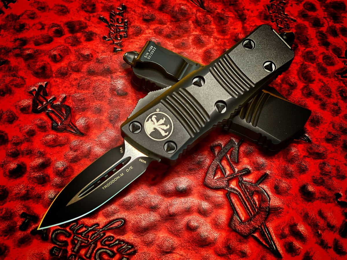 Microtech Mini Troodon Titanium Grey Double Edge OTF | Southern Blades