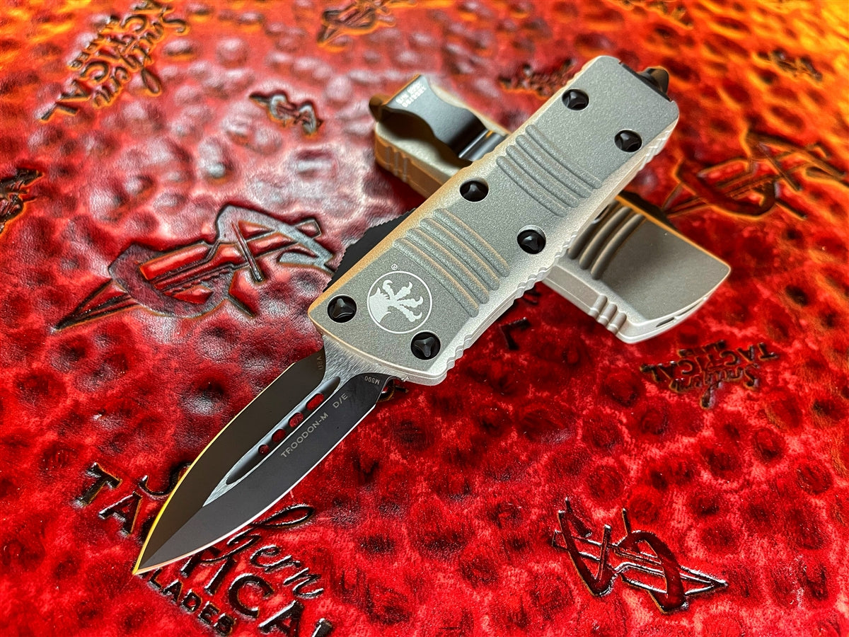 Microtech Mini Troodon Titanium Grey Double Edge Otf