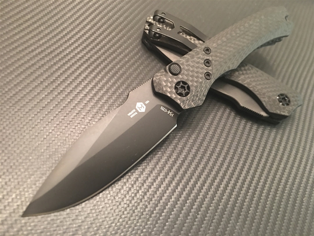 Heretic Knives Wraith Auto Distressed DLC Full Carbon Fiber