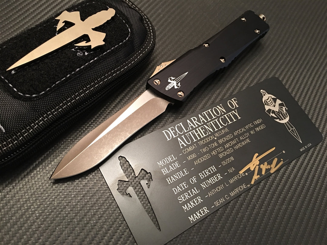 Marfione Custom Knives Combat Troodon Recurve Two Tone Bronzed Apocalyptic