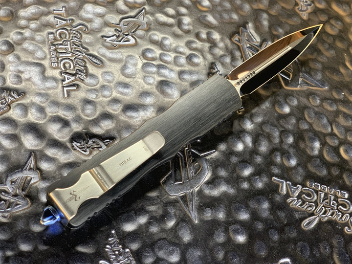 Marfione Custom Knives Dirac Double Edge Mirror Polished Hefted Aluminum Blue Titanium Accents