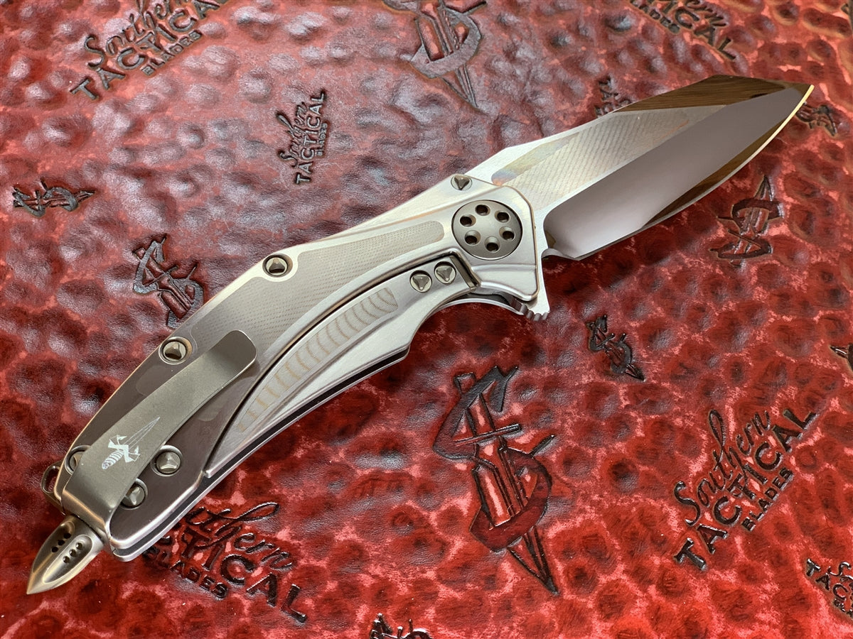 Marfione Custom Matrix, Mirror Polished Elmax, Titanium w/ SuperConductor Inlays and Bronzed Accents (Pre-Owned)