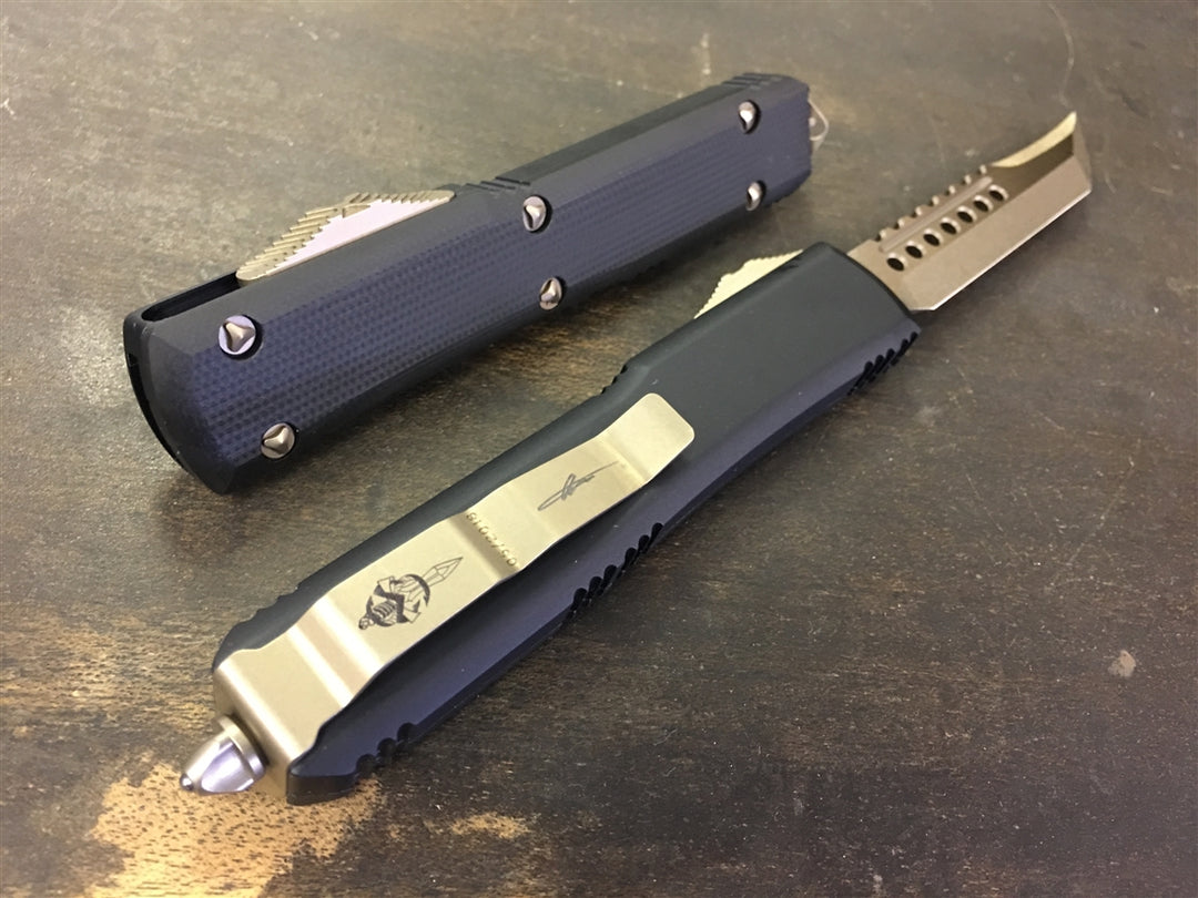 Microtech Ultratech Signature Series Hellhound Tanto Bronzed G10 Black