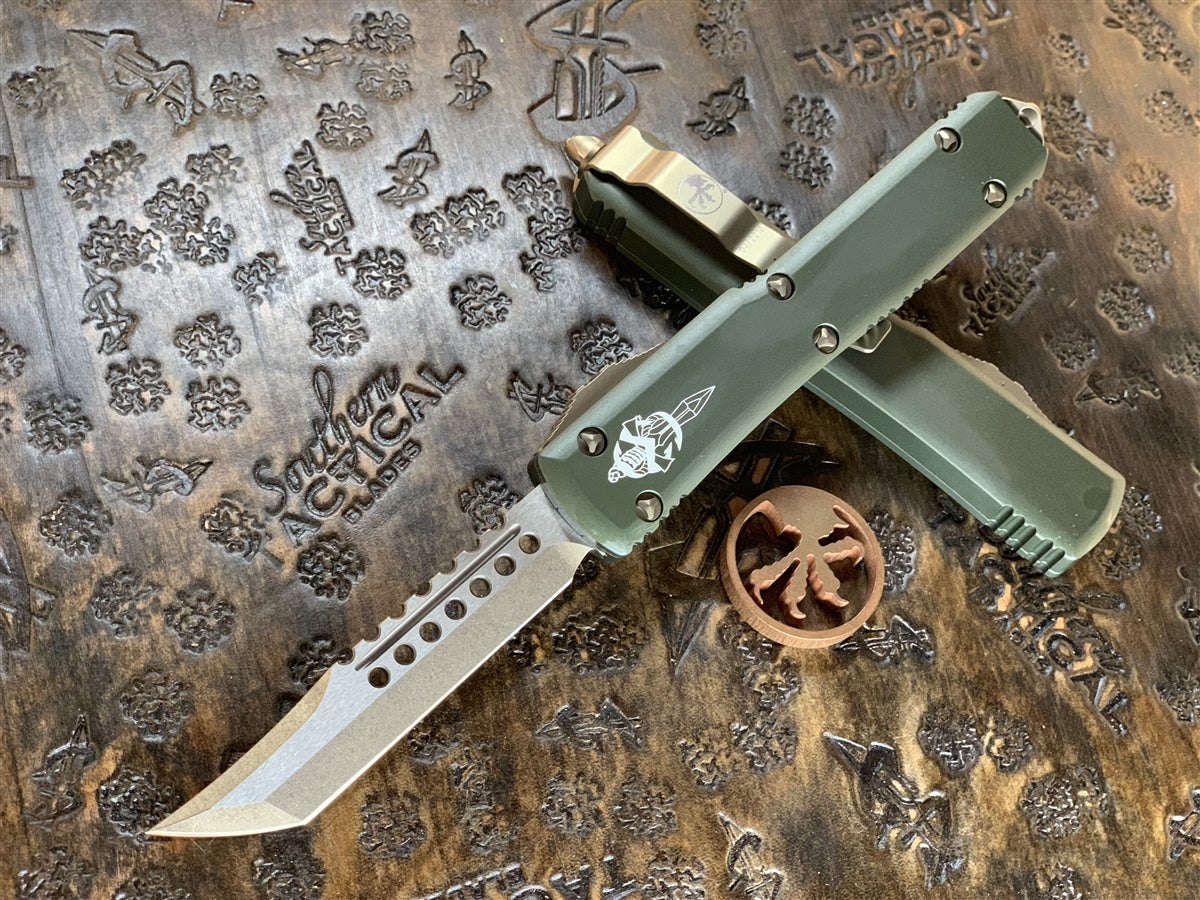 Microtech Ultratech Hellhound Tanto Bronzed Standard OD Green ...