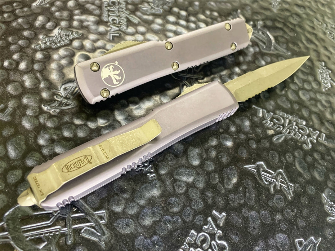 Microtech Ultratech Bayonet Apocalyptic Part Serrated Grey