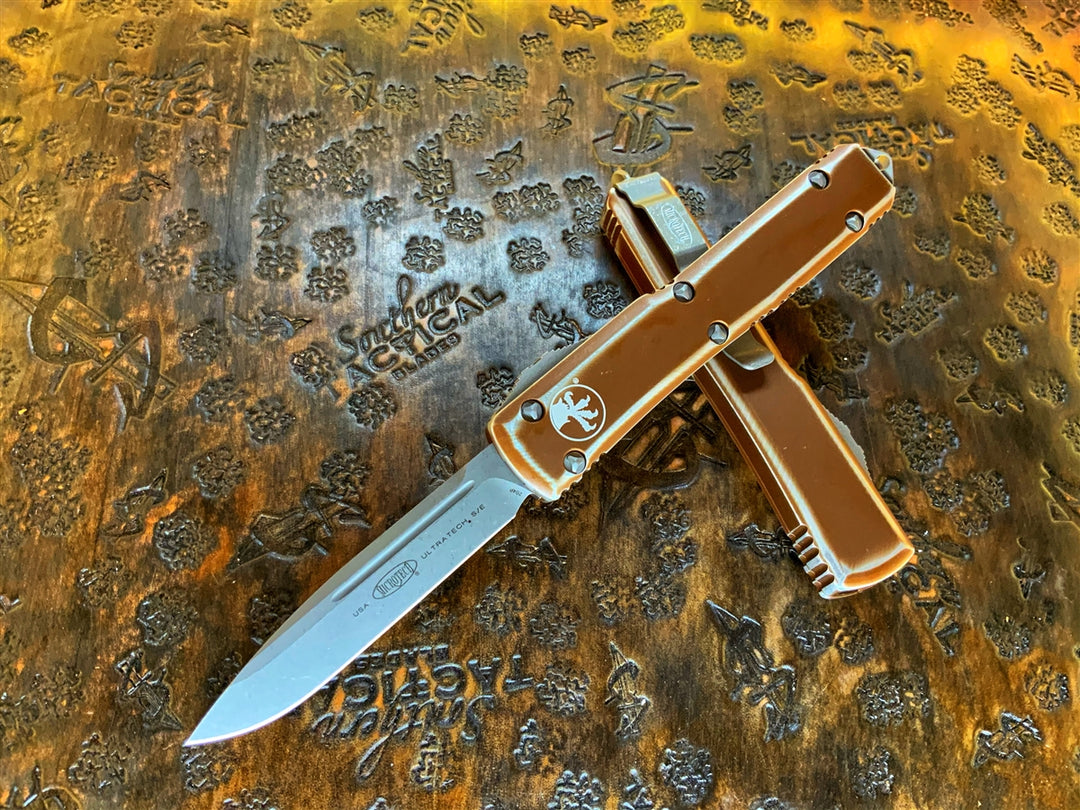 Distressed Microtech Microtech Ultratech Single Edge Apocalyptic Distressed Tan Standard