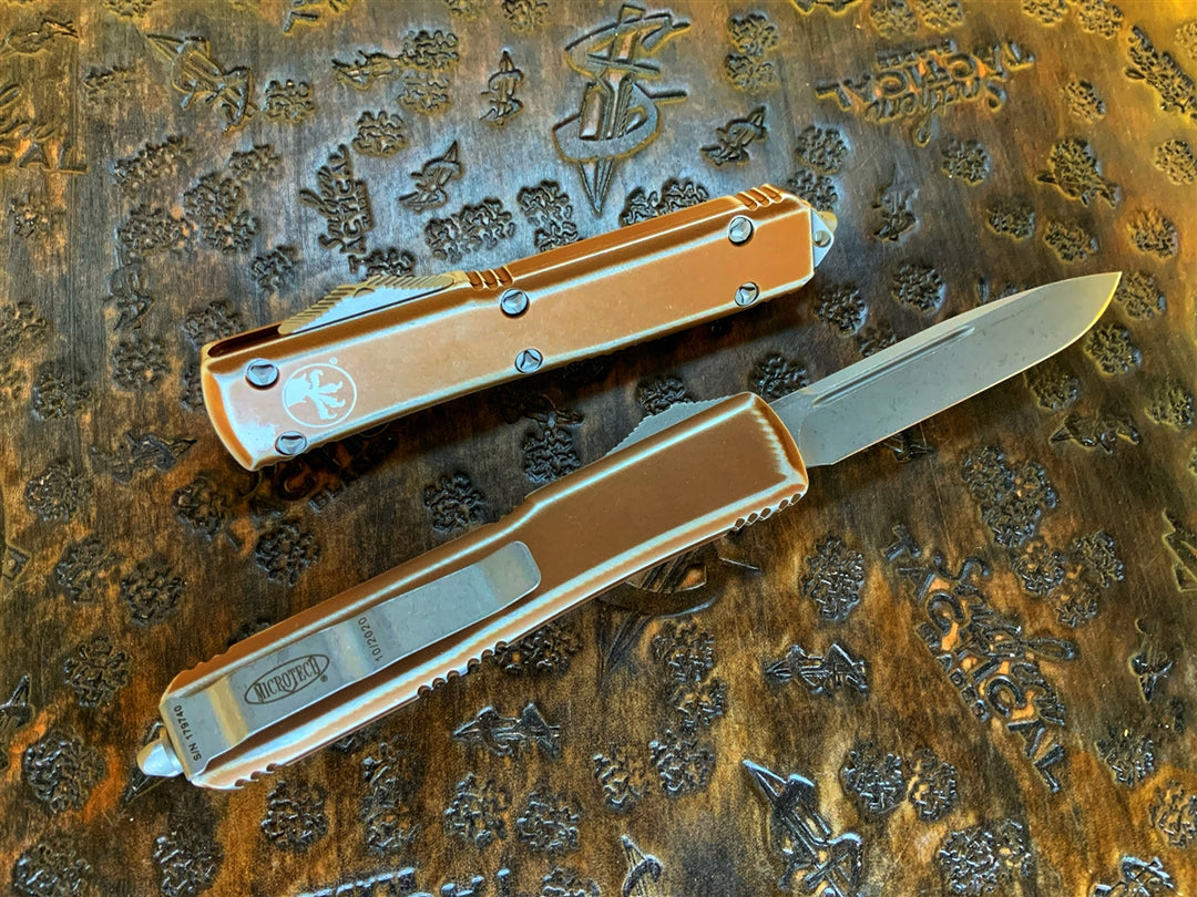 Distressed Microtech Microtech Ultratech Single Edge Apocalyptic Distressed Tan Standard