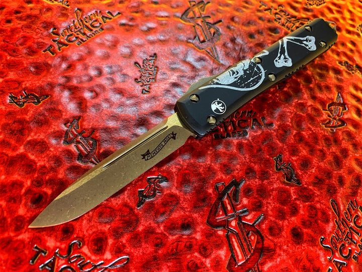 Microtech Ultratech OTF Automatic Knife Single Edge Bronzed Standard Death Card