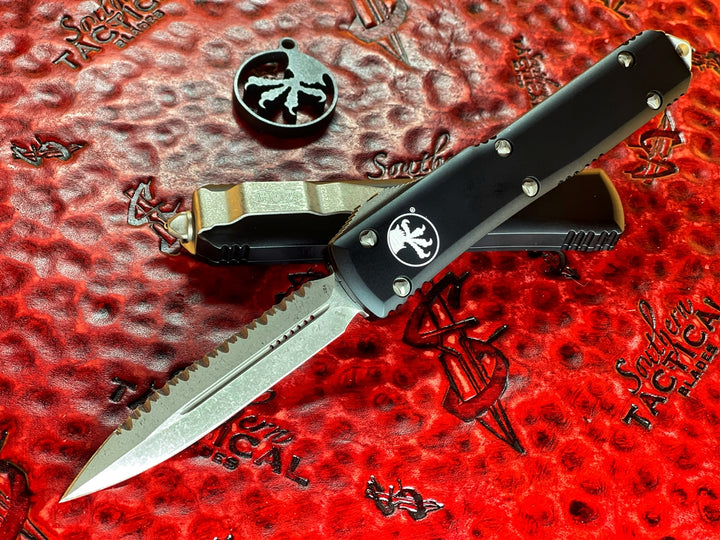 Microtech Ultratech OTF Automatic Knife Double Edge Full Serrated Apocalyptic