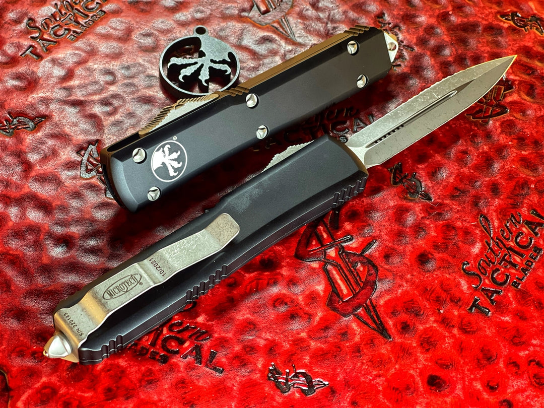 Microtech Ultratech OTF Automatic Knife Double Edge Full Serrated Apocalyptic