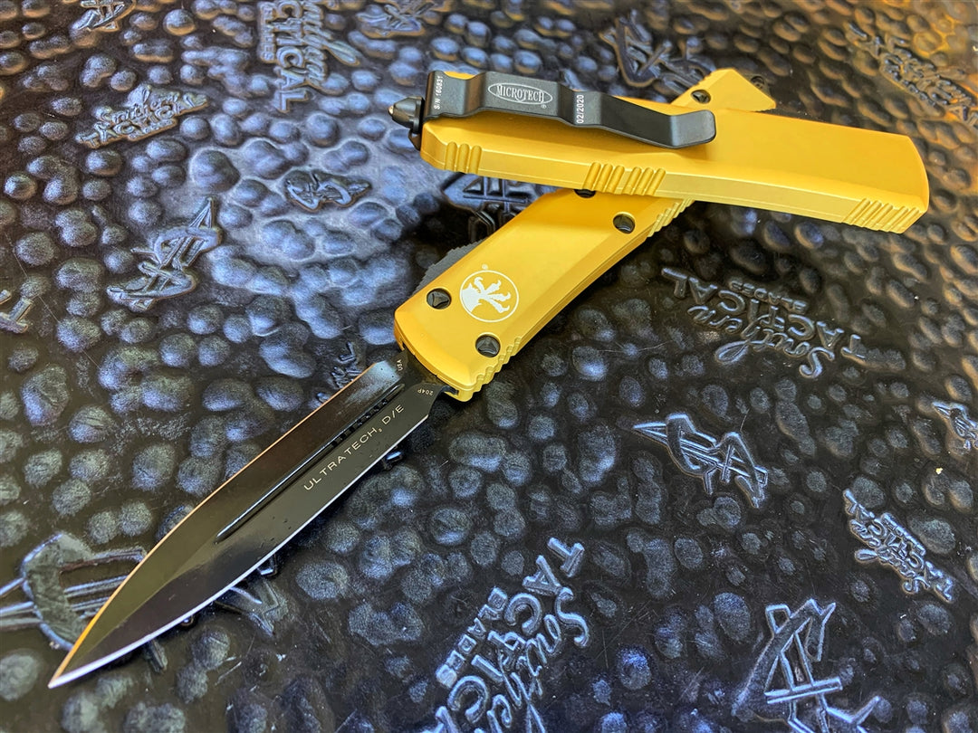 Microtech Gold Sticker Microtech Ultratech Double Edge DLC Standard DLC Accents Champagne Gol