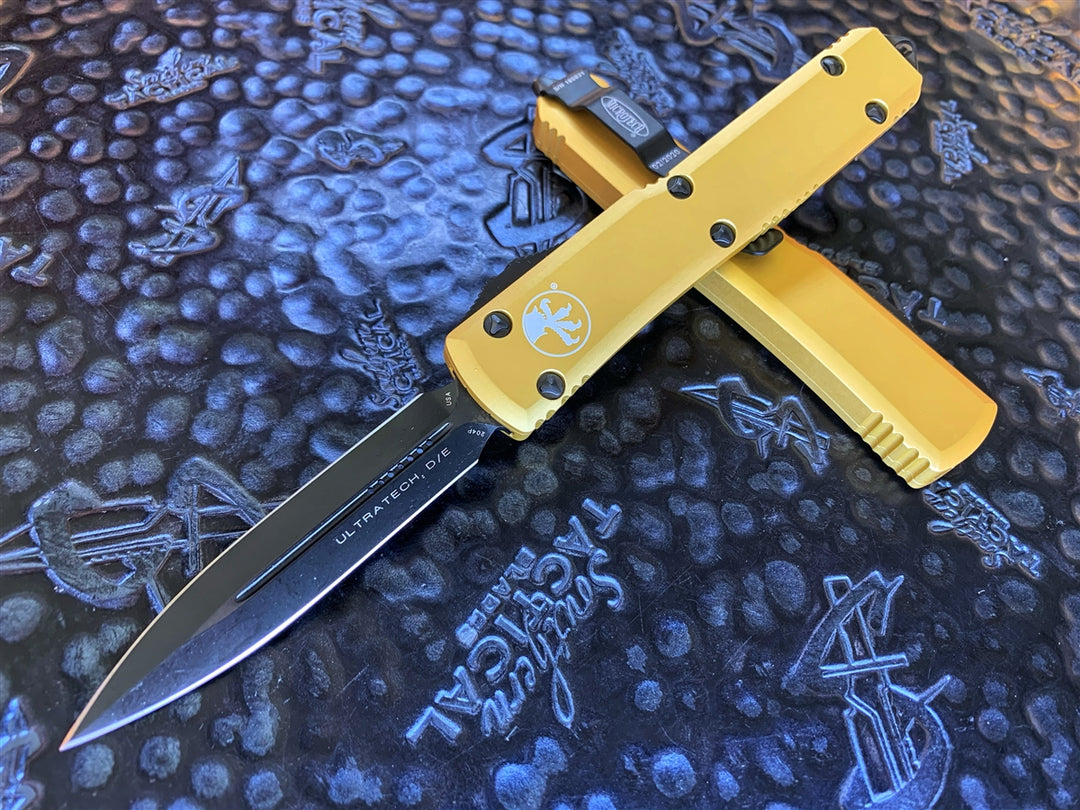 Microtech Gold Sticker Microtech Ultratech Double Edge DLC Standard DLC Accents Champagne Gol