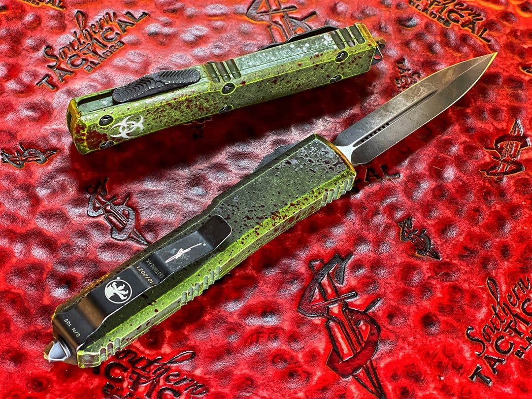 Microtech Ultratech Double Edge “OUTBREAK” Deep Engraved Standard