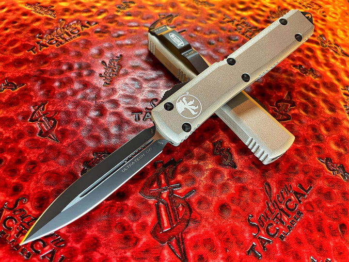 Microtech Ultratech OTF Automatic Knife Double Edge Titanium Grey Standard