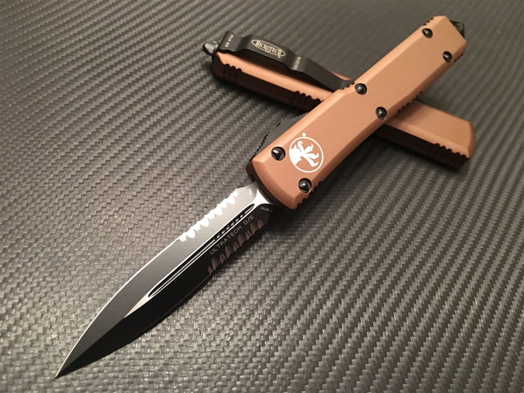 Microtech Ultratech Double Edge Part Serrated Tan